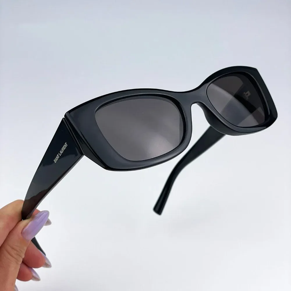 Saint Laurent SL593 001 Sunglasses Black Square Unisex